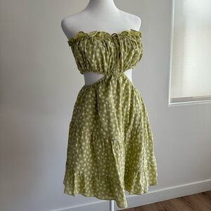 Sabo skirt strapless Marino dress green